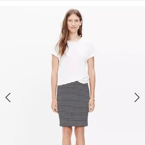 Madewell City Skirt in Striped Navy/White XS